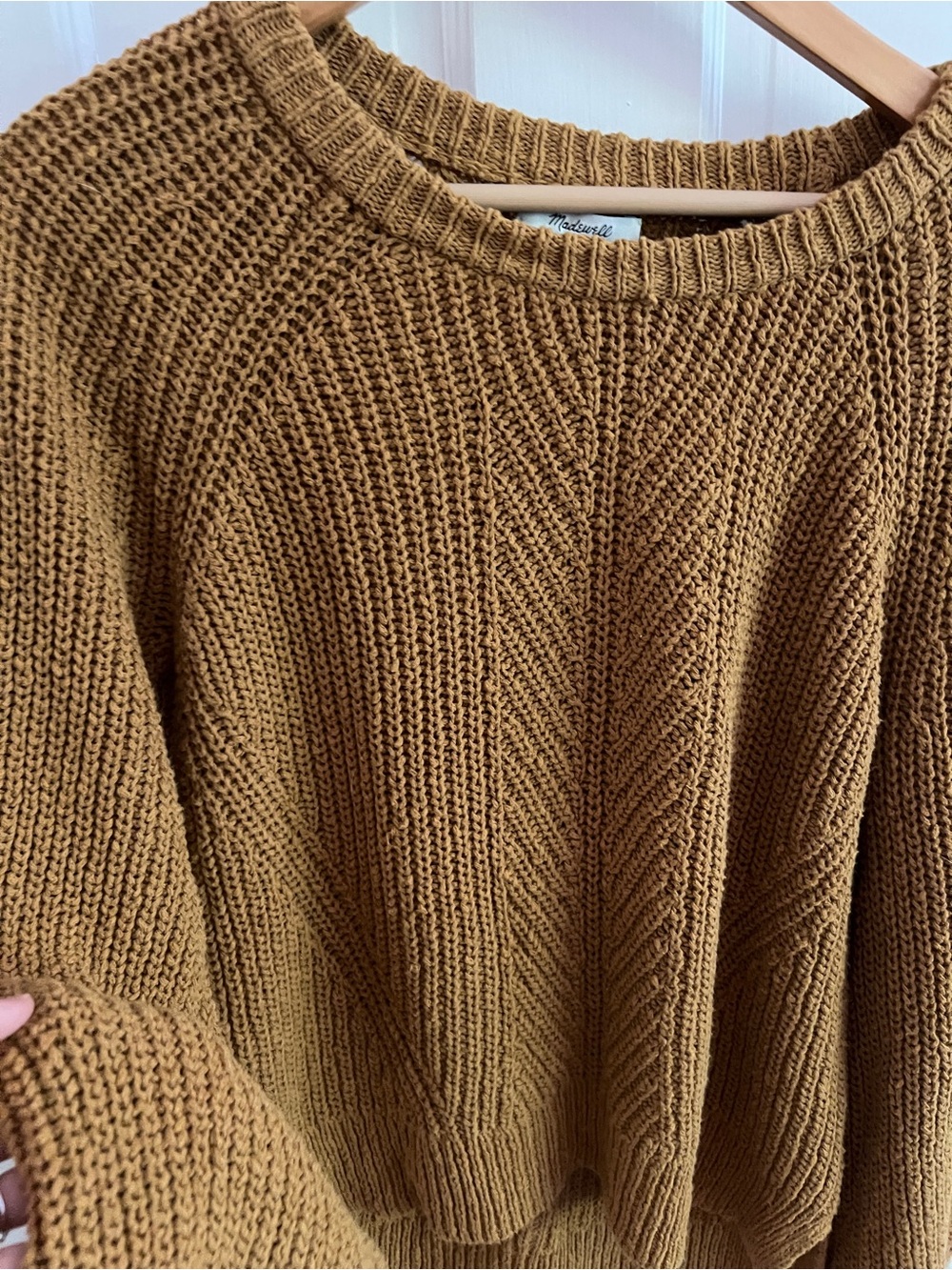 Madewell Chunky Crewneck Sweater in Mustard